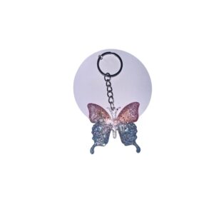 Pink/Blue Butterfly Keychain
