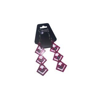 Pink Geometric Dangling Resin Earrings