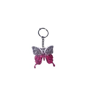 Pink & Silver Butterfly Keychain