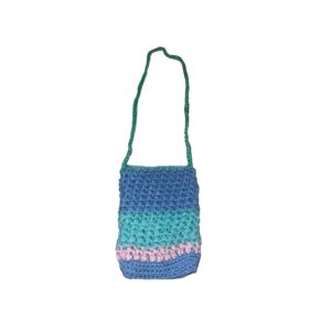 Blue/Pink/Turquoise Multicolor Crochet Purse