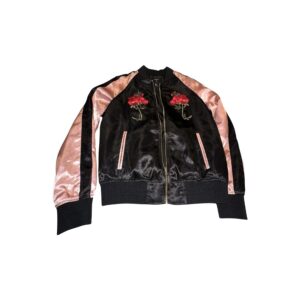 Satin Embroidered Rose Jacket