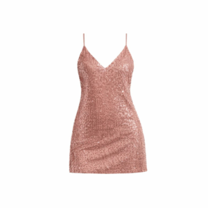 Rose Sequin Slip Mini Dress (Small)