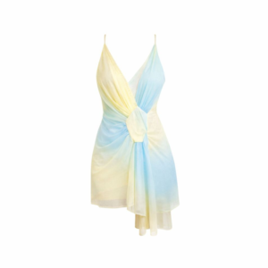 Pastel Ombre Chiffon Wrap Dress (Small)